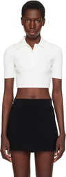 Courrèges White Cropped Knit Polo