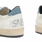 Golden Goose Men's Ball Star Leather and Suede Sneaker in White/Honey/Water Blue
