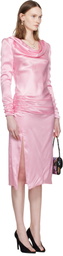 Valentino Pink Crepe Satin Midi Dress