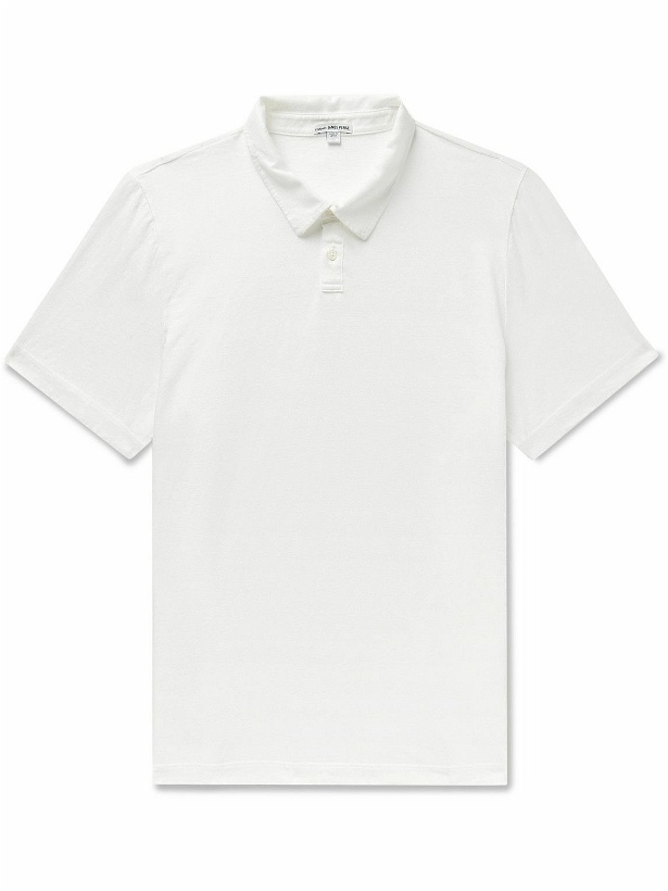 Photo: James Perse - Slub Cotton and Linen-Blend Jersey Polo Shirt - White
