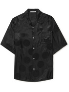 Acne Studios - Oversized Convertible-Collar Satin-Jacquard Shirt - Black