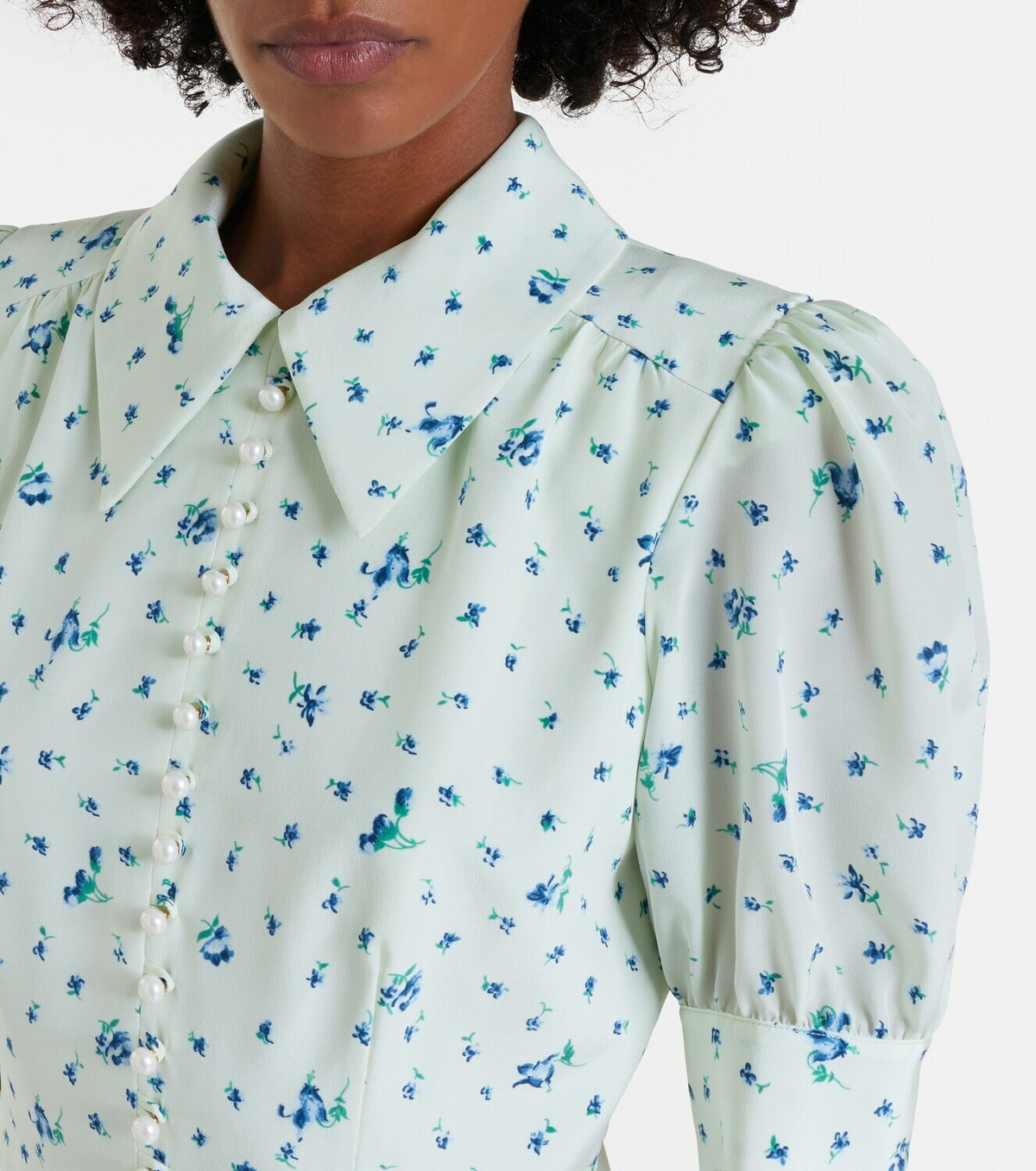 Alessandra Rich Floral silk midi dress