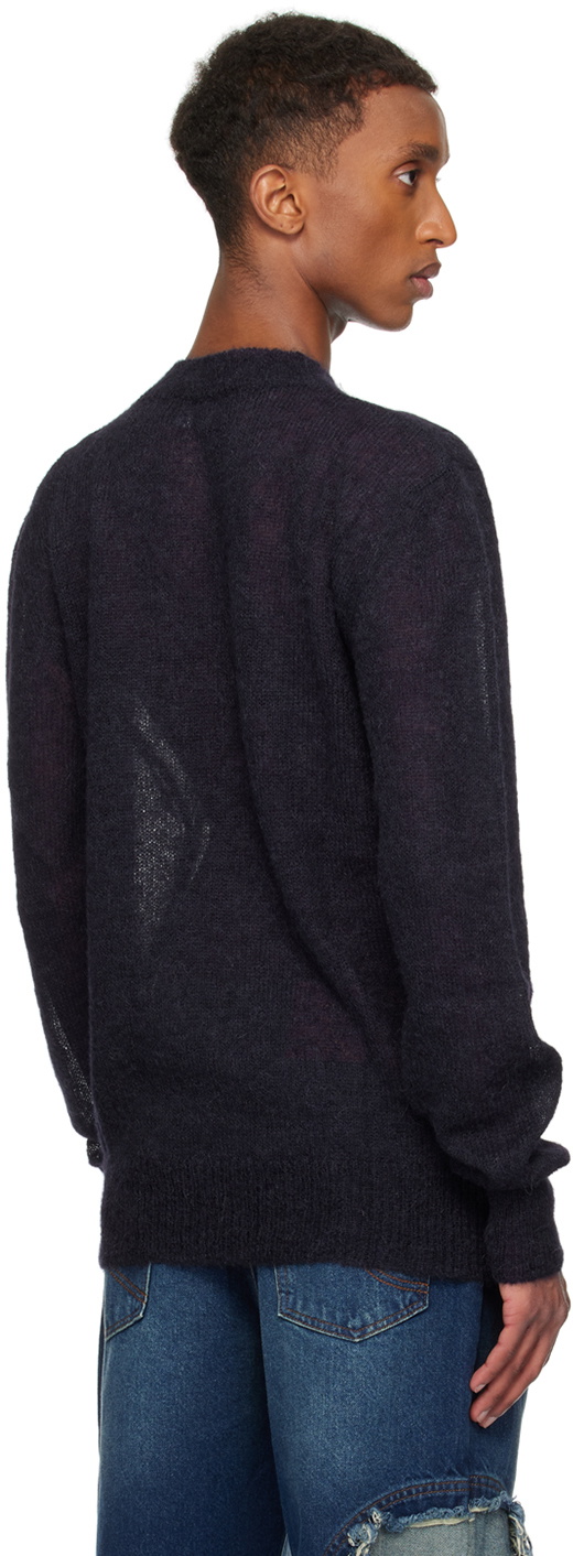 Edward Cuming Navy Open Heart Sweater