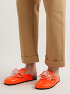 JW Anderson - Embellished Leather Backless Loafers - Orange