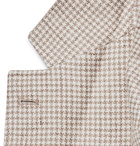 Brunello Cucinelli - Slim-Fit Unstructured Houndstooth Linen, Wool and Silk-Blend Blazer - Neutrals