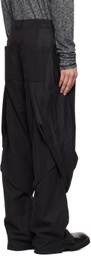 JiyongKim Black Draped Layered Trousers