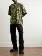 Mastermind World - Oversized Camoflauge-Print Wool-Jersey T-Shirt - Green