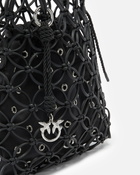 Pinko Evening Handbag With Mesh And Eyelets Limo Black Shiny Nickel