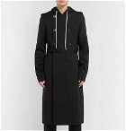 Rick Owens - Double-Breasted Stretch-Cotton Gabardine Hooded Trench Coat - Men - Black