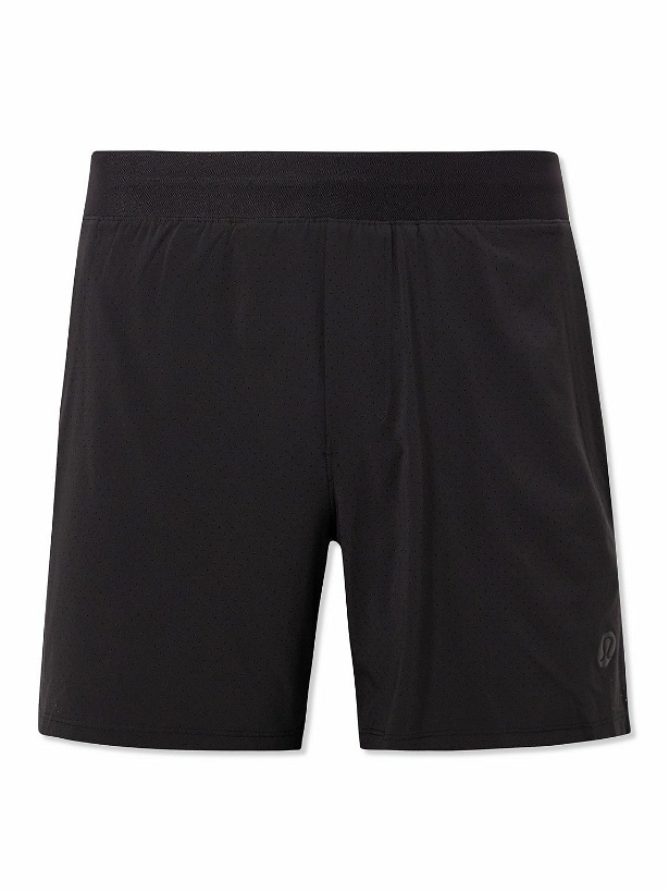 Photo: Lululemon - Straight-Leg Layered Stretch Recycled-Jersey Tennis Shorts - Black