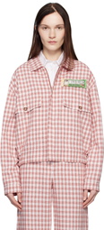 Moschino Jeans Red Viscose-Linen Check Jacket