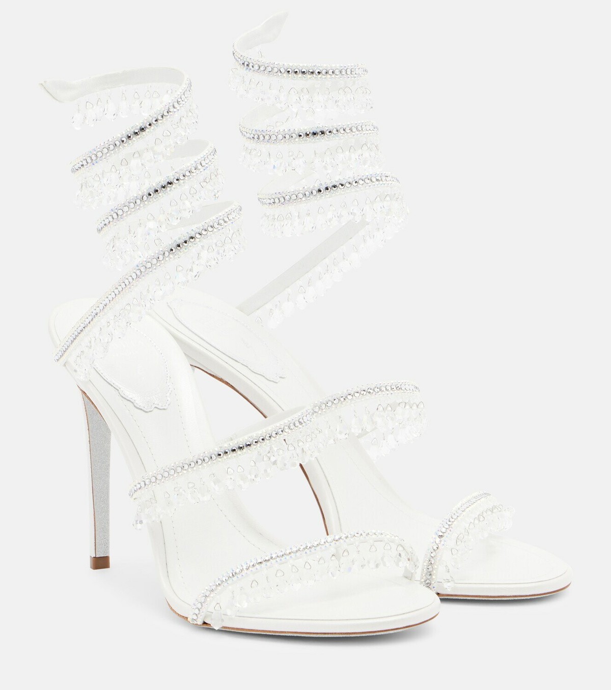 Rene Caovilla Chandelier embellished satin sandals