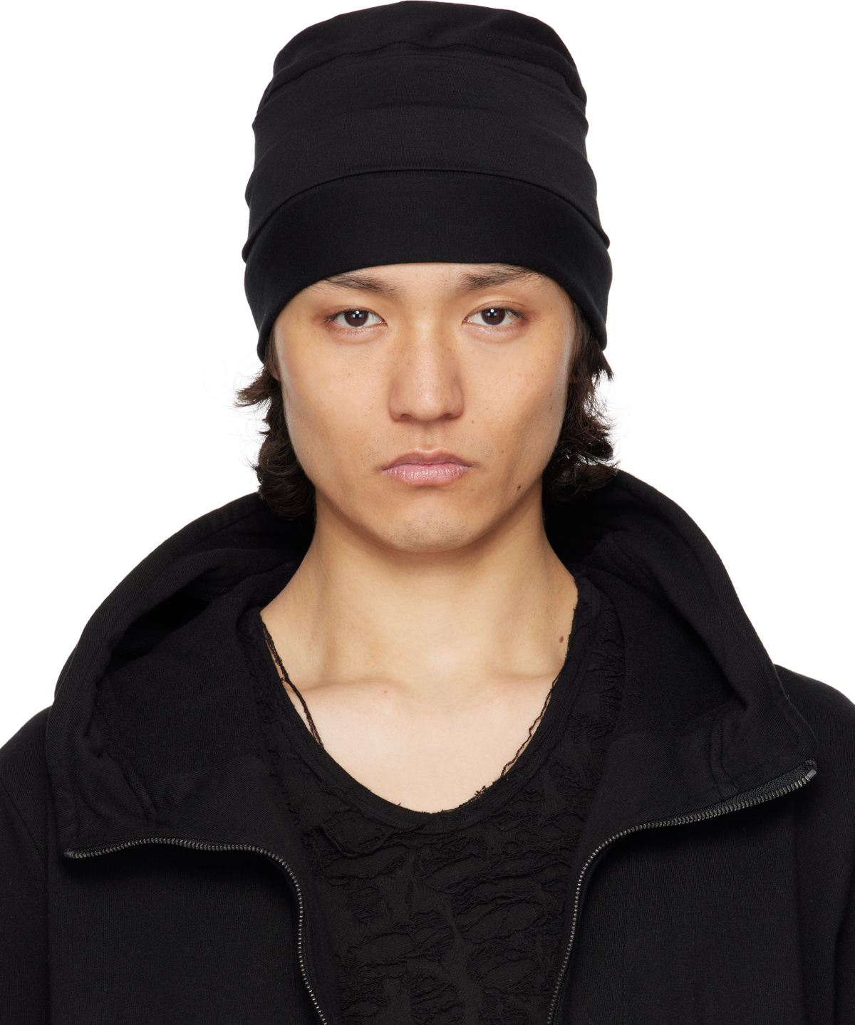 帽子 JULIUS 24AW Curved Knit Cap BLACK 帽子 JULIUS 24AW Curved Knit Cap BLACK JULIUS Curved Knit Cap