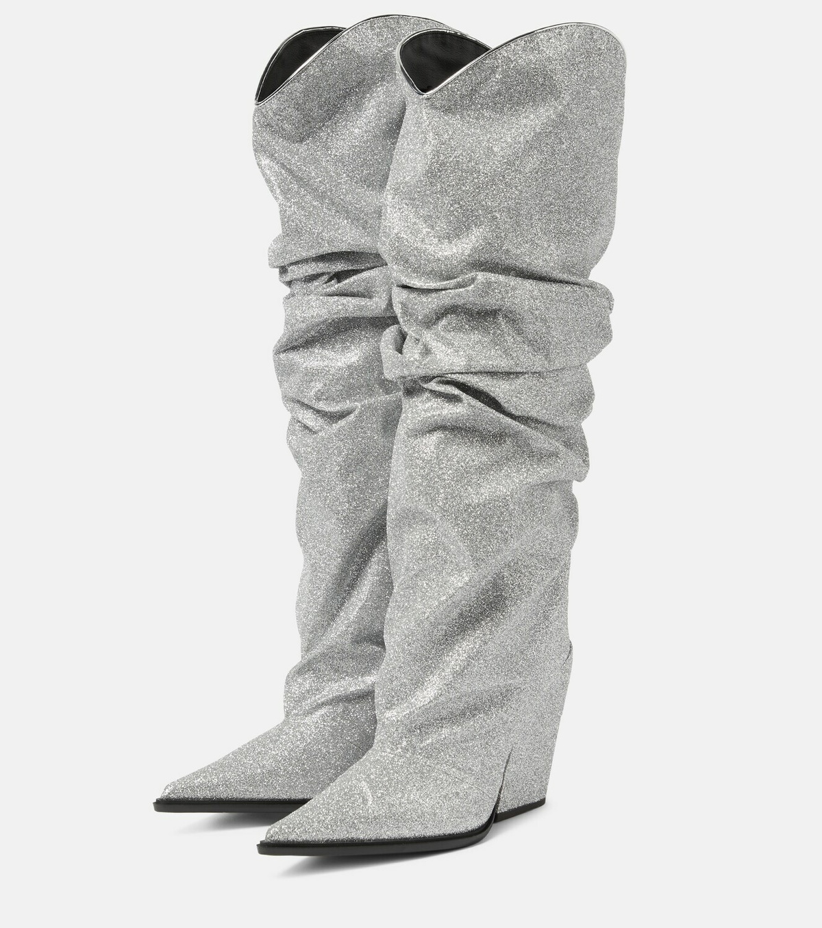 Alexandre Vauthier Glitter knee-high boots