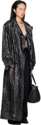 LU'U DAN Black Crumple Trench Coat