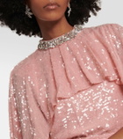 Erdem Sequined cape gown