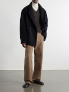 LEMAIRE - Double-Breasted Wool and Alpaca-Blend Felt Coat - Black