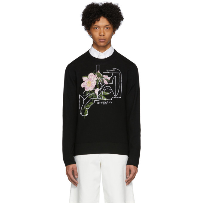 Photo: Givenchy Black Jacquard Peony Sweater