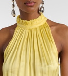 Poupette St Barth Nina halterneck satin maxi dress