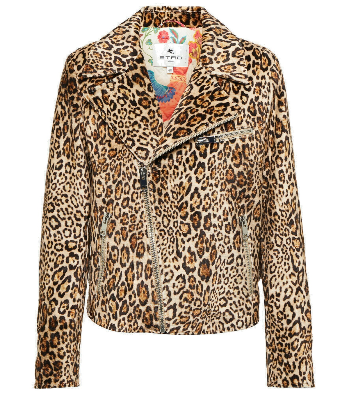 Etro - Leopard-print biker jacket Etro