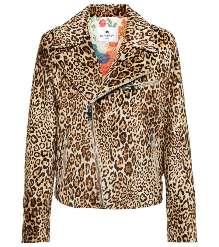 Photo: Etro - Leopard-print biker jacket