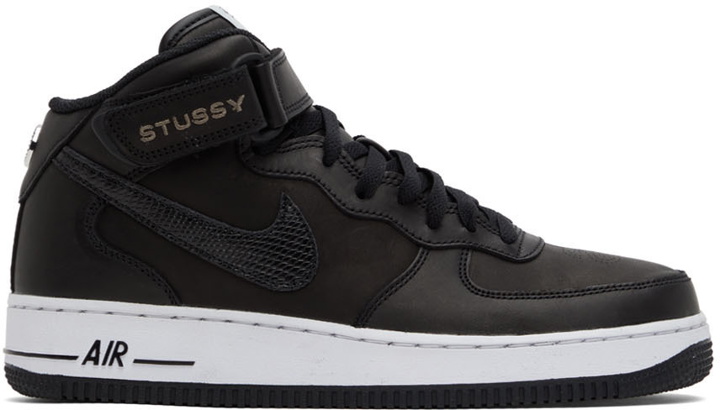 Photo: Nike Black Stüssy Edition Air Force 1 '07 Mid SP Sneakers