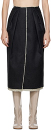 Dries Van Noten Gray Slit Midi Skirt