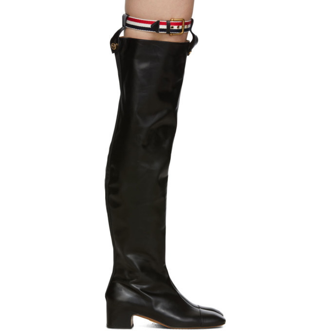 Photo: Thom Browne Black Nipped Toe Thigh High Boots