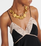 Chloé Lace-trimmed silk chiffon midi dress