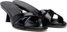 Aeyde Black Vero Patent Leather Mule Heeled Sandals
