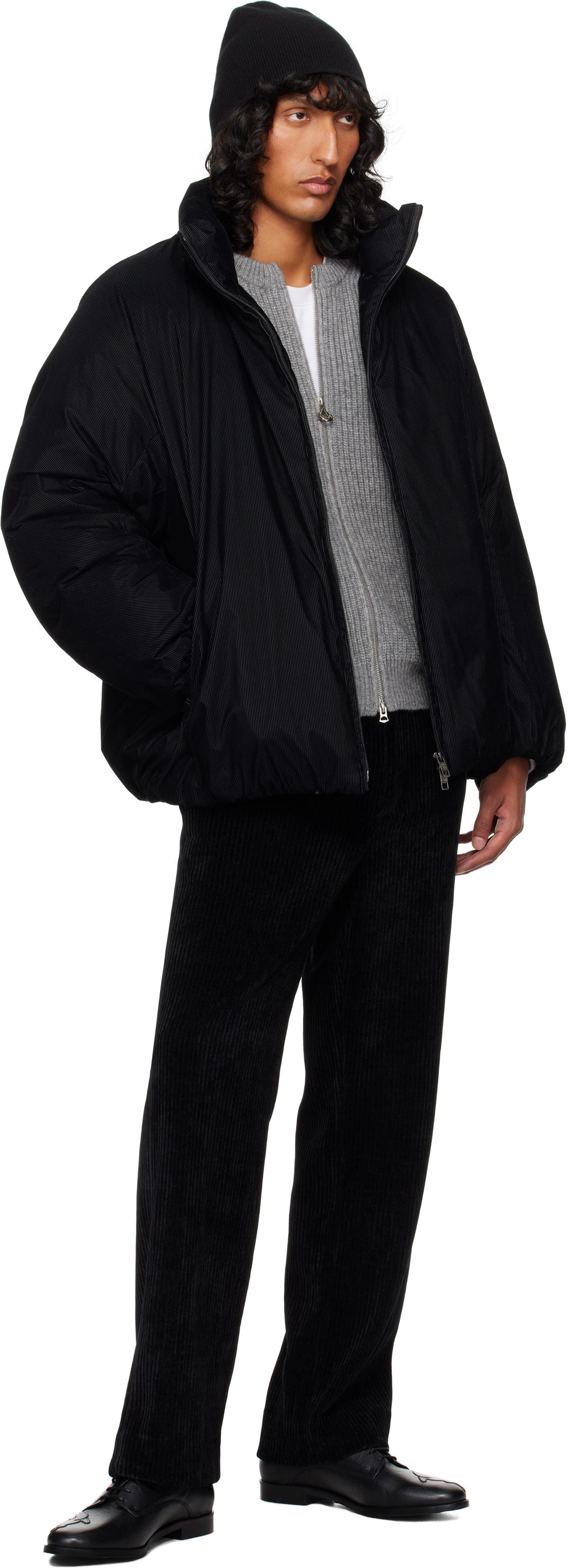 WOOYOUNGMI Black Flocked Down Jacket