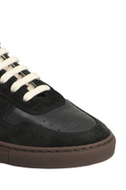 Common Projects Bball Slim Sneakers In Black Suede And Leather