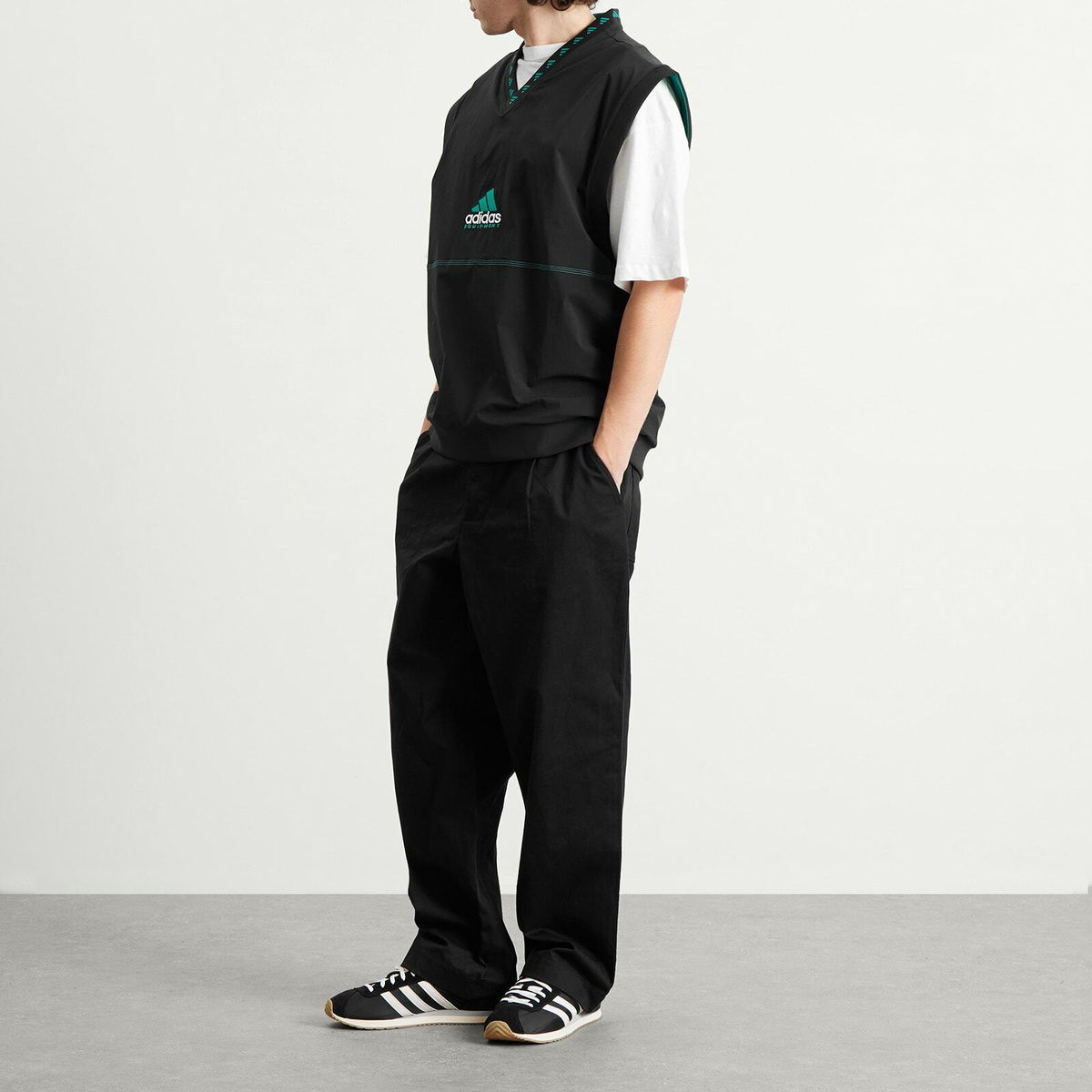 Adidas Men's Golf EQT Vest in Black/Equipment Green