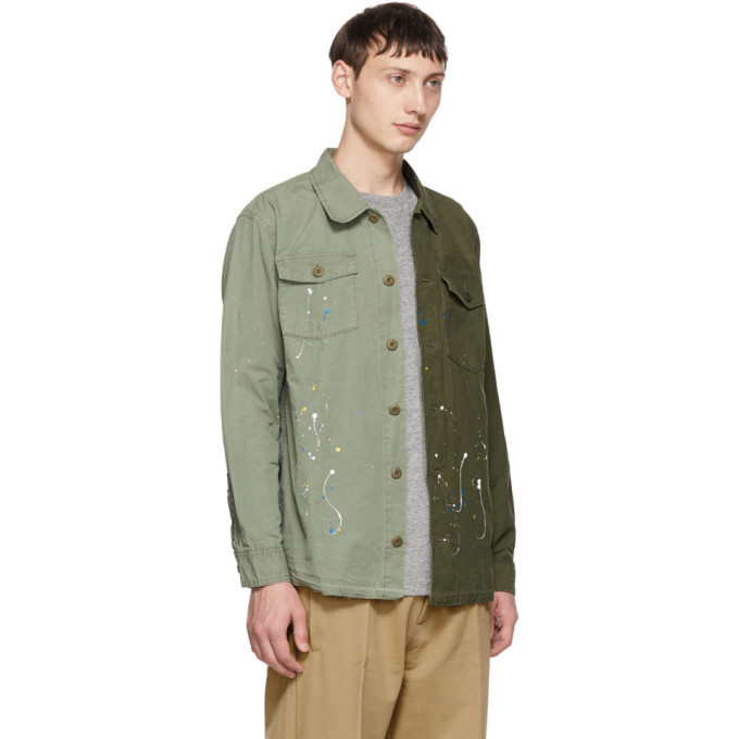 John Elliott Green Distorted Military Shirt John Elliott