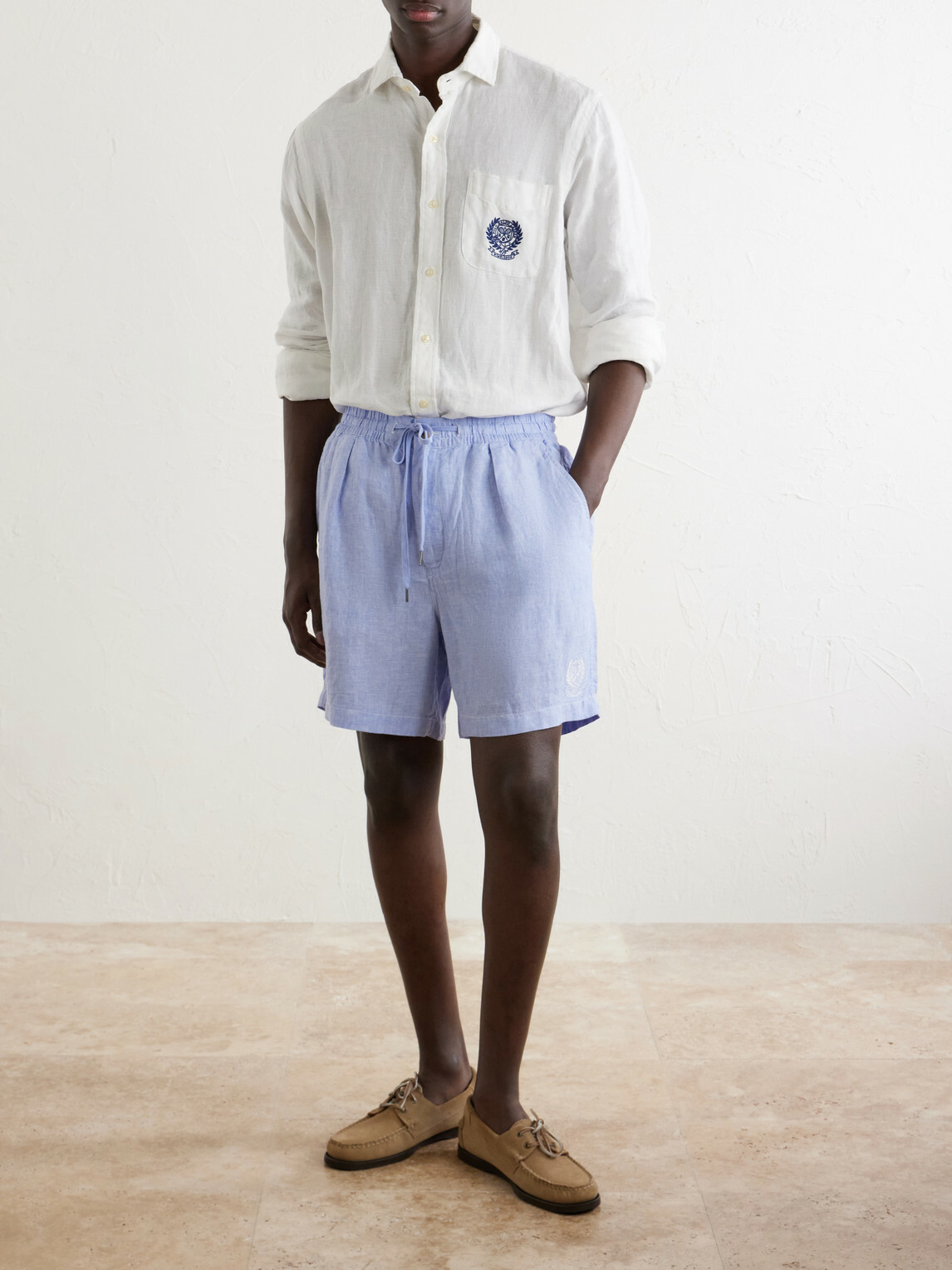 Polo Ralph Lauren - Wimbledon Straight-Leg Linen-Woven Shorts - Blue