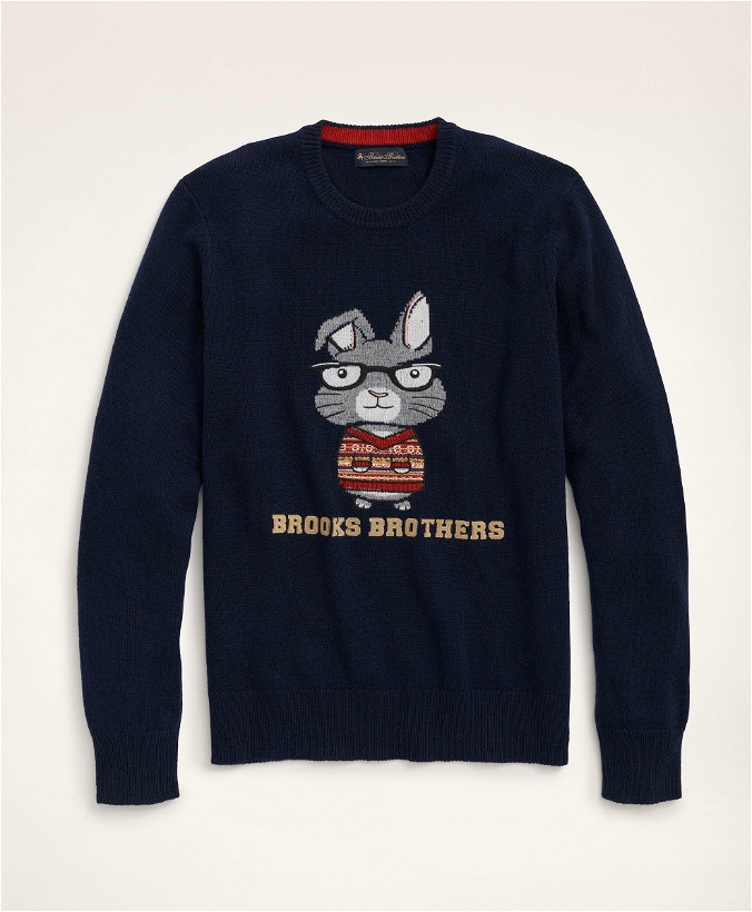 Photo: Brooks Brothers Men's Men's Lunar New Year Merino Wool Sweater | Navy