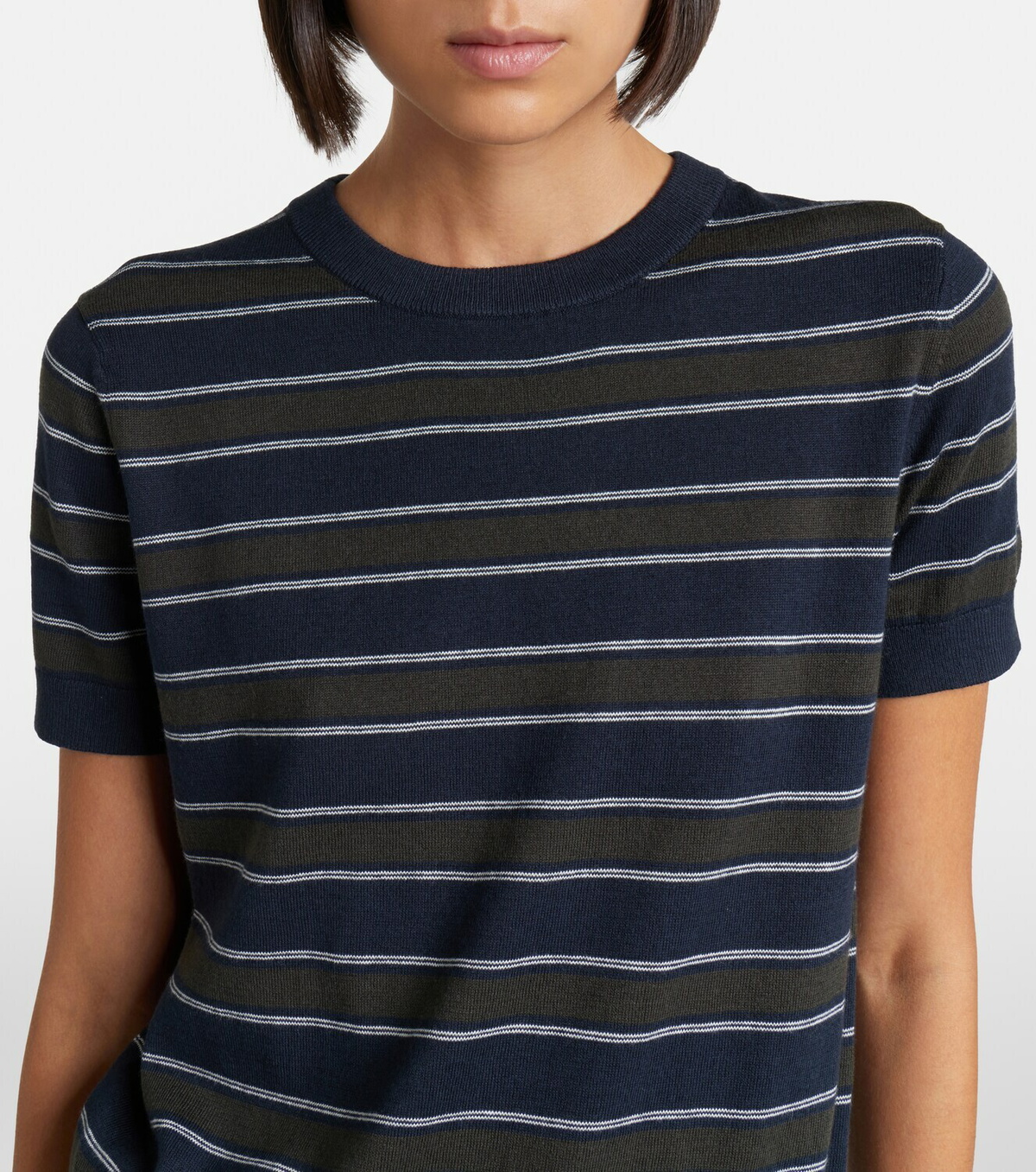 Vince Striped cotton and cashmere sweater