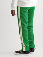 Palm Angels - Slim-Fit Striped Logo-Embroidered Lurex Track Pants - Green
