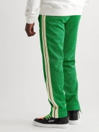 Palm Angels - Slim-Fit Striped Logo-Embroidered Lurex Track Pants - Green