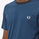 Fred Perry Men's Fine Stripe T-Shirt in Shaded Cobalt/Navy