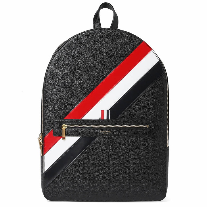 Photo: Thom Browne Diagonal Stripe Leather Backpack