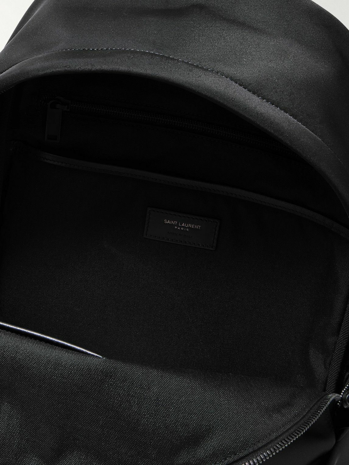 SAINT LAURENT - Leather-Trimmed Shell Backpack