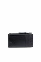Diesel Leather card holder with embossed chain motif - Card cases Womens in Black