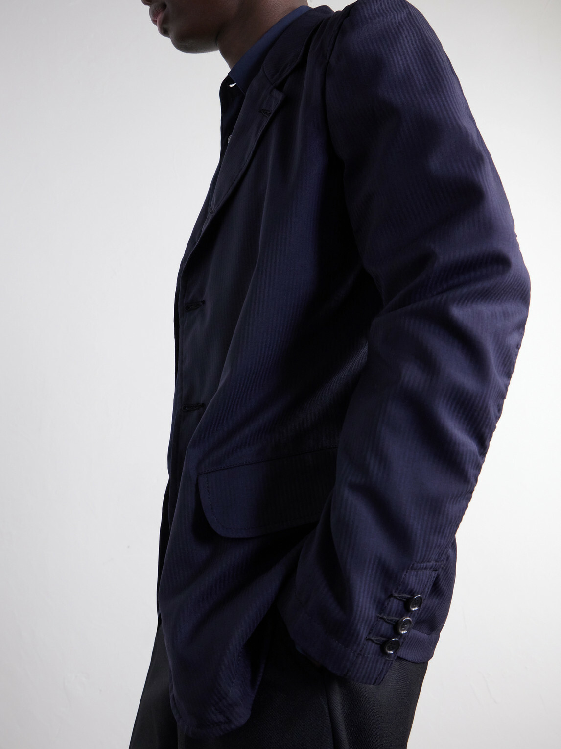 COMME DES GARÇONS SHIRT - Herringbone Shell Blazer - Blue