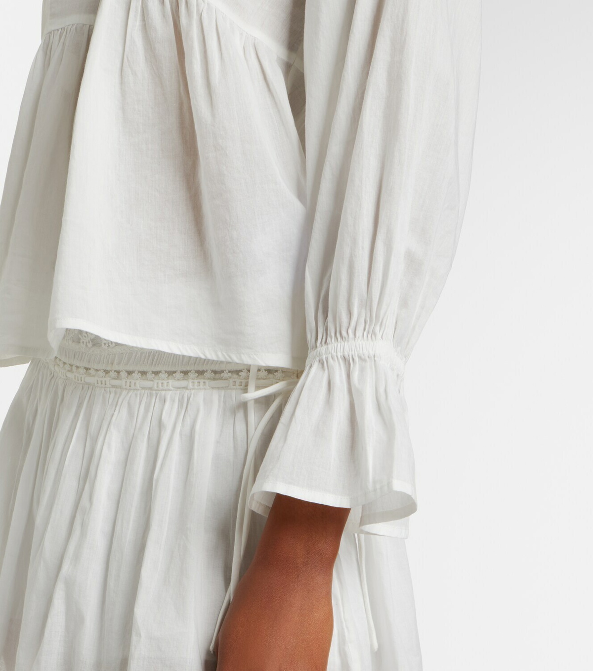 Posse Danielle lace-trimmed cotton blouse