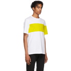 Helmut Lang White and Yellow Logo Band T-Shirt