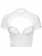 AREA - Embellished Mussel Cup T-shirt