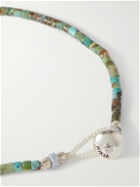 Mikia - Turquoise and Silver Beaded Bracelet - Green