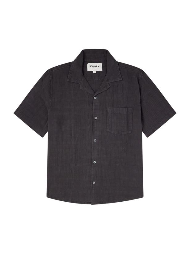 Photo: Corridor - Convertible-Collar Checked Cotton Shirt - Black