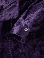 Needles - C.O.B. Camp-Collar Devoré-Velvet Shirt - Purple